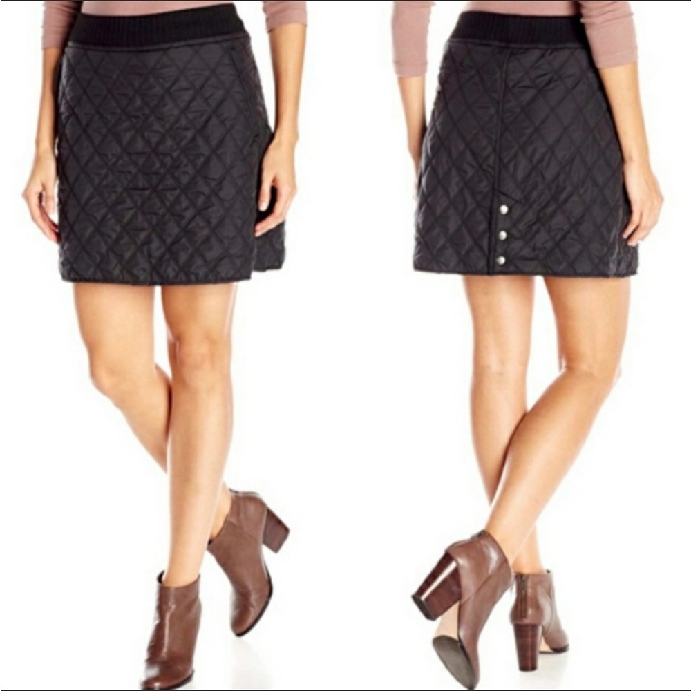 Prana Black Quilted Mini Skirt